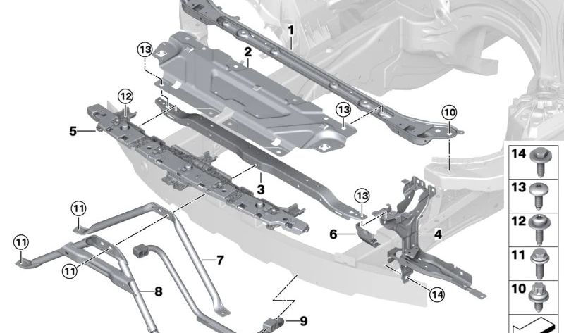 V-Stütze para BMW G42, G20 (OEM 51647438126). Original BMW