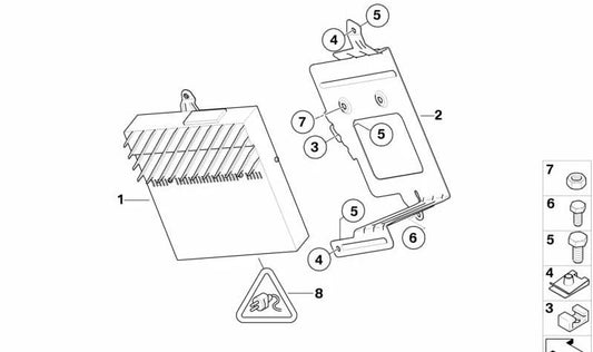 Soporte Amplificador para BMW Serie 1 E81, E87 (OEM 65126927696). Original BMW