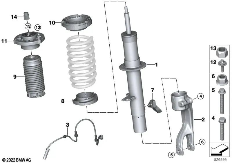 Amortiguador adicional con tubo protector para BMW G09 (OEM 31305A92849). Original BMW.