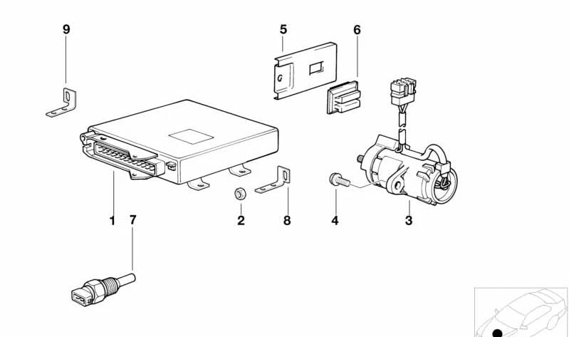 Módulo de control EML OEM 12711733601 para BMW E32, E31. Original BMW