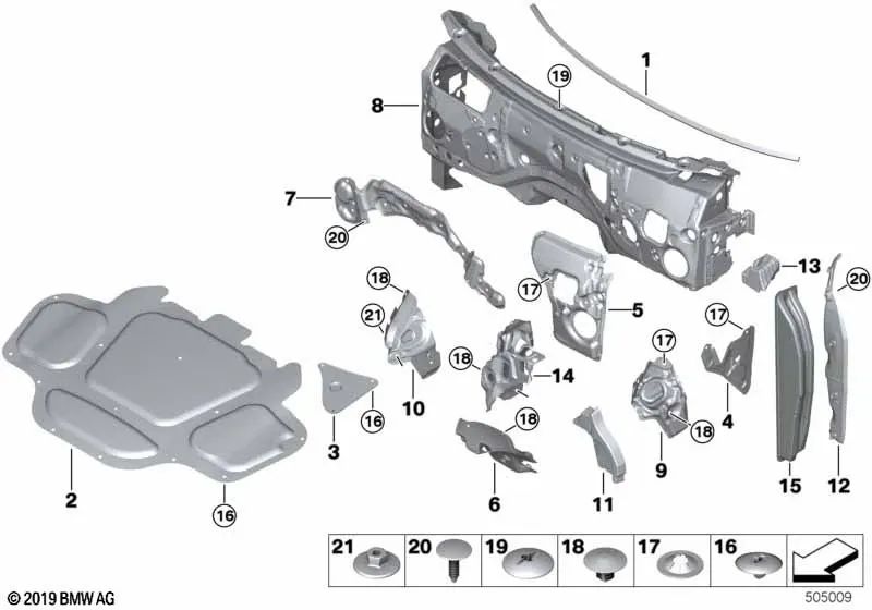 Aislamiento acústico del panel lateral izquierdo para BMW X7 G07, G07N (OEM 51487472533). Original BMW