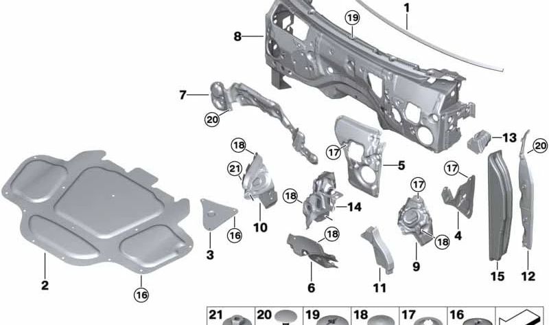 Aislante acústico del paso de rueda delantero derecho para BMW X7 G07, G07N (OEM 51487446928). Original BMW