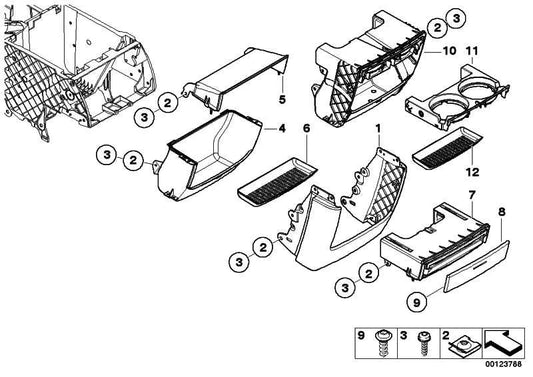 Listón Decorativo Portalatas Trasero Grafito Met. Para Bmw E53. Original Recambios