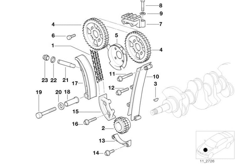 Carril Guía (11311247483) Para Bmw E30 E36 Z3. Original Recambios