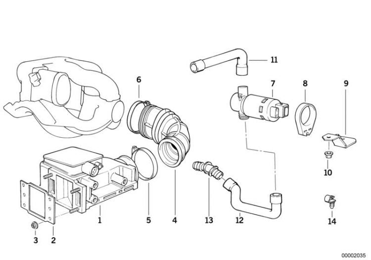 Medidor De Masa Aire Película Caliente Con Cable Adaptador Para Bmw E30 E34 E36 . Original Recambios