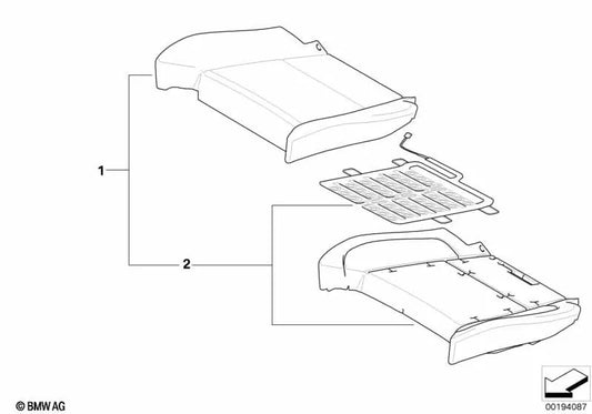 Polsterteil Komfortsitz für BMW X5 E70N (OEM 52107292788). Original BMW