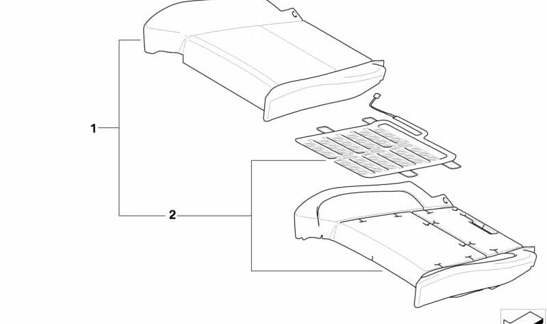 Pieza de tapicería Asiento de Cuero para BMW E70 (OEM 52107292840). Original BMW