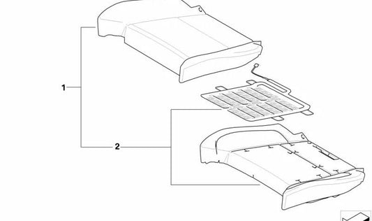 Pieza de tapicería Asiento de Cuero para BMW E70 (OEM 52107292840). Original BMW