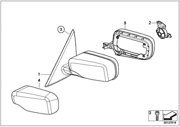 Retrovisor Exterior Calefactable Bus Memoria Para Bmw E46 . Original Bmw. Recambios