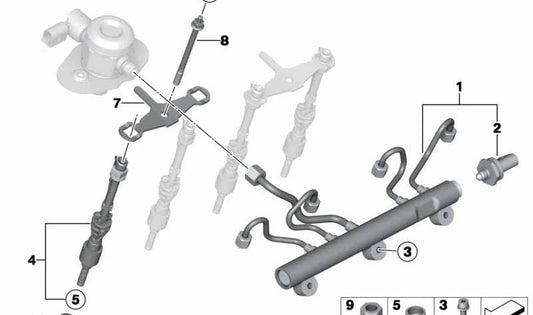 OEM combustível RAI 13538601017 para BMW G30, G11, G12. BMW original.