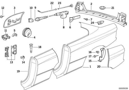 Original Bmw Bisagra Tapón De Gasolina Para E31 E38 E39 E53. Recambios