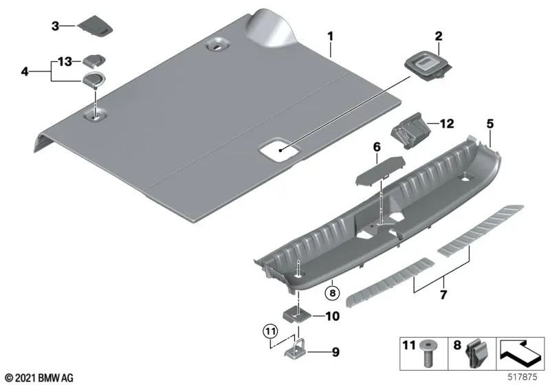 Tapa protector para BMW X3 F97, G01, G08, X4 G02 (OEM 51477415491). Original BMW