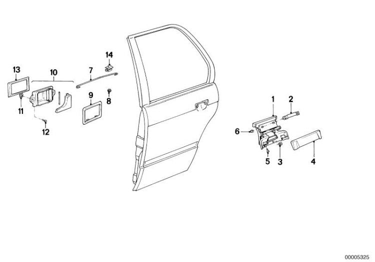 Manija Abrepuerta Interior Para Bmw E23 E24 E28 E30. Original Recambios