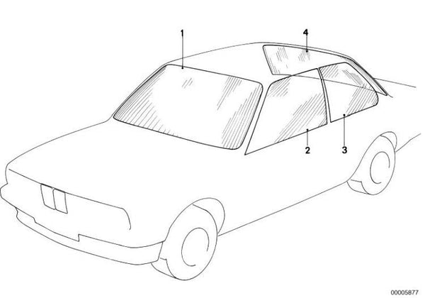 Ventana Lateral Transparente Para Bmw 2 Puertas E30. Original Recambios