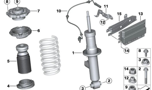 ** Supporto per molla posteriore OM superiore 33536866785 per BMW G01, G08, F97, G02, F98. BMW originale.