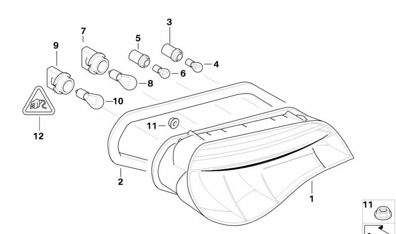 Junta de la luz trasera izquierda para BMW Z4 E85, E86 (OEM 63217167589). Original BMW