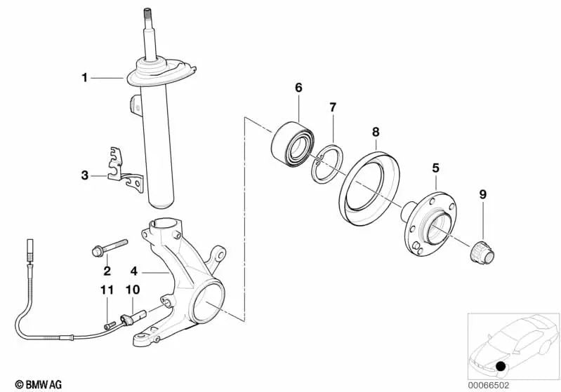 Right Schwenklager for BMW Series 3 E46 (OEM 31216756542). Genuine BMW