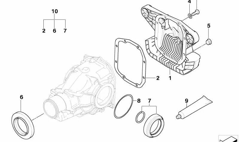 Tapa de transmisión para BMW Z4 E85, E86 (OEM 33117837278). Original BMW.