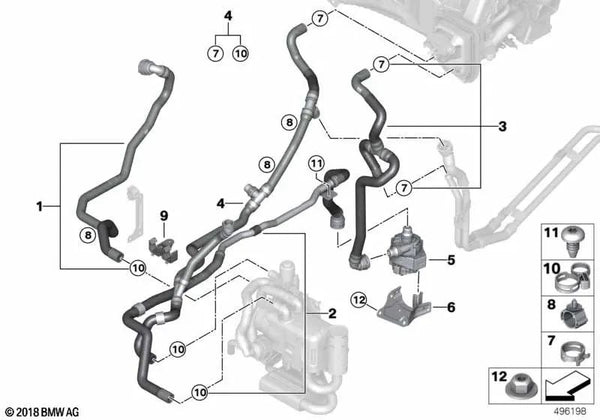 Bomba auxiliar de refrigerante para BMW G07, G07N (OEM 64116834936). Original BMW.