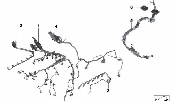Cableado del motor OEM 12518593659 para BMW F15, F16 (X5, X6). Original BMW.