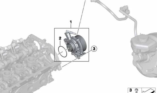 Vacuum pump (Vakuumpumpe) OEM 11667625260 for BMW F20, F21, F30, F31, F35. Original BMW.