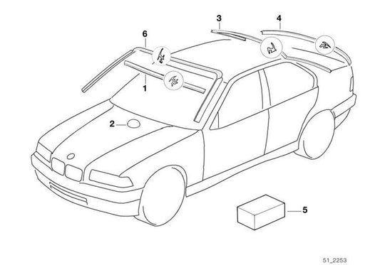 Junta Goma Cristal Trasero Para Bmw Coupe E36 Original Recambios