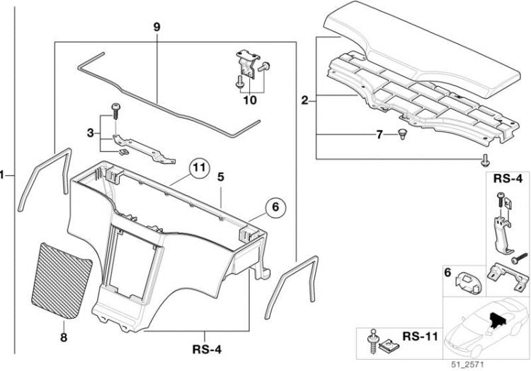 Parte Inferior Caja Portaobjetos Beige Para Bmw Z3 E36. Original Recambios