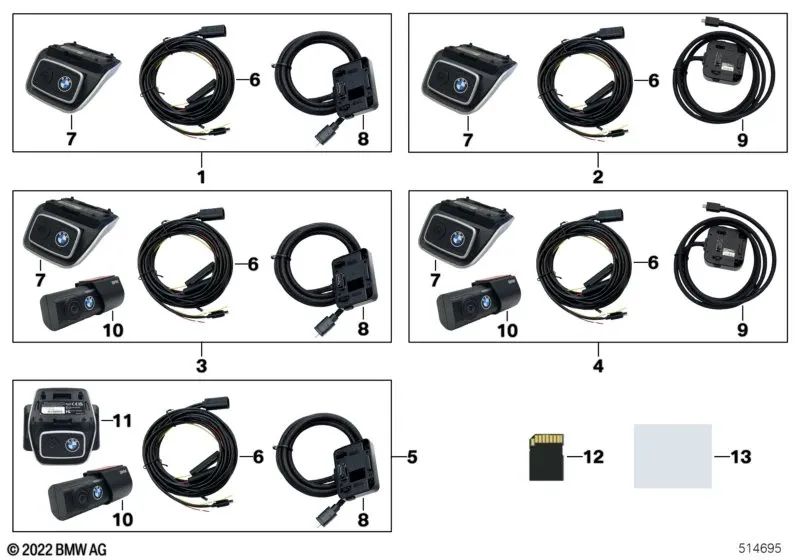 Cámara frontal para BMW F20, F21, F40 Serie 2 F22, F23, F44, F45, F46 F87 G42 G87 U06 Serie 3 F30, F31, F34, F80 G20, G21, G28, G80 Serie 4 F32, F33, F36 F82 G22, G23, G26 G82, G83 Serie 5 F90 G30, G31, G38 G60 Serie 6 G32 Serie 7 G11, G12 G70 Serie 8 F91