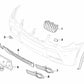 Right closed grille for BMW E83N (OEM 51113417726). Original BMW.