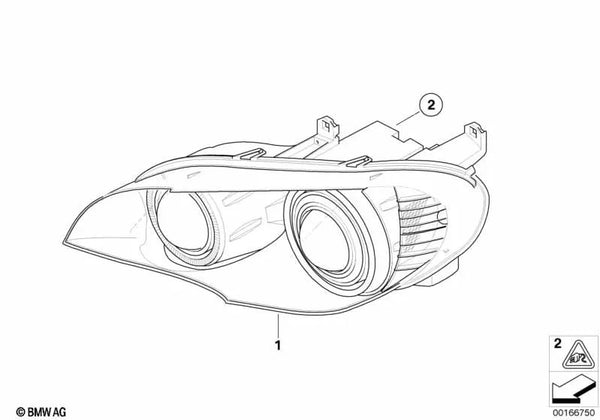 Faro AHL-Xenon derecho para BMW E70 (OEM 63117288998). Original BMW.