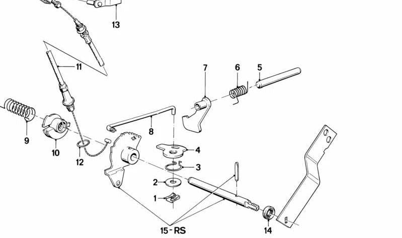 Cable del acelerador OEM 24341215698 para BMW E30, E28. Original BMW.