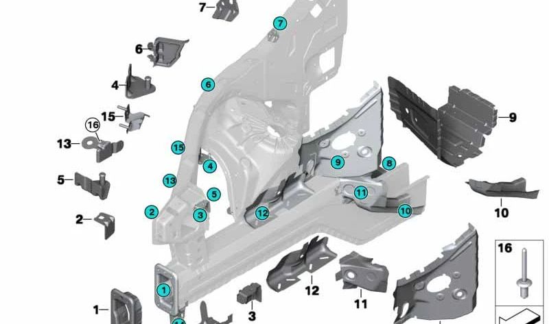 Soporte pared lateral superior derecha para BMW F15, F85, F16, F86 (OEM 41007397236). Original BMW