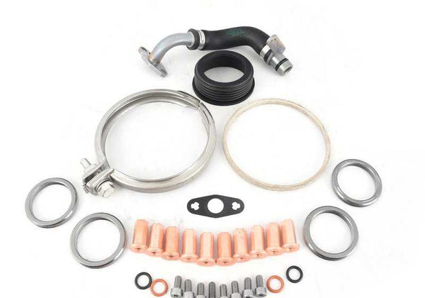 Kit de montaje para turbocompresor OEM 11652411444 para BMW F20, F21, F22, F23, F30, F31, F34, F32, F33, F36, F07, F10, F11, E84, F25, F26, F15, F16, E89. Original BMW.