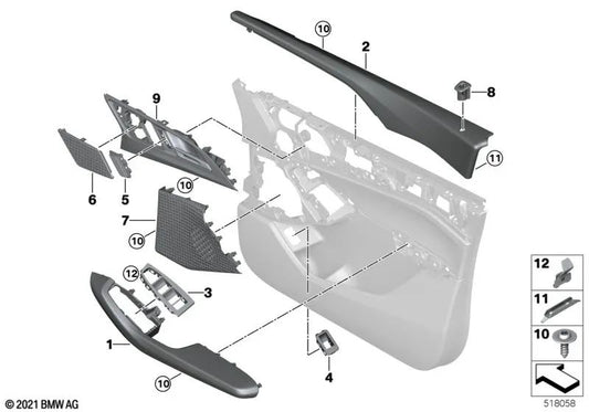 Tirador de puerta delantero derecho para BMW Serie 2 U06 (OEM 51415A45E36). Original BMW