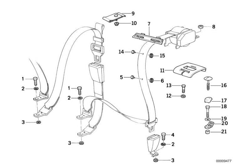 Cubierta Superior Asientos Traseros Para Bmw E36. Original Recambios