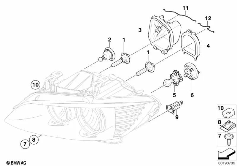 Linke Scheinwerferabdeckkappe für BMW 3er E90N, E91N (OEM 63127238826). Original BMW