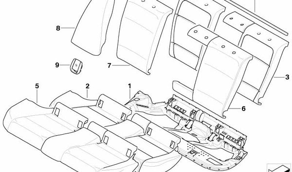 Funda Asiento Cuero para BMW Serie 3 E90N, E91N (OEM 52207257089). Original BMW.