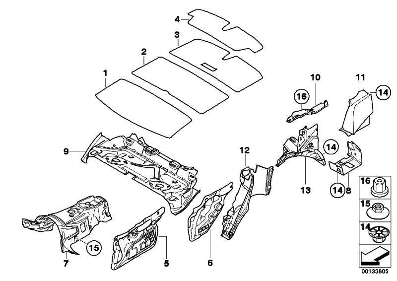 Aislamiento Acústico Puerta Trasera Para Bmw E83 X3 . Original Recambios