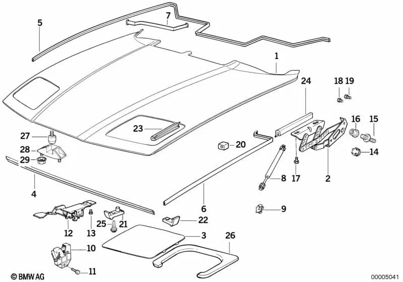 Cerradura delantera izquierda para BMW E31 (OEM 51231970591). Original BMW