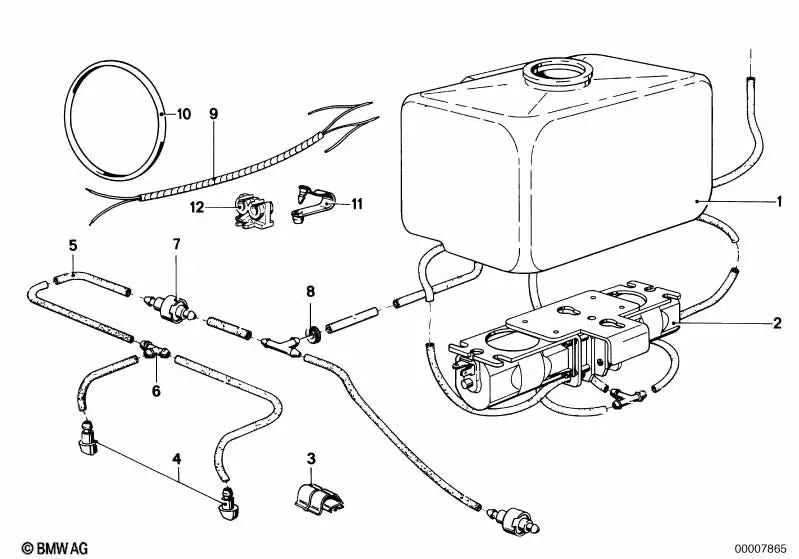 Depósito de líquidos para BMW E21, E12 (OEM 61671356191). Original BMW