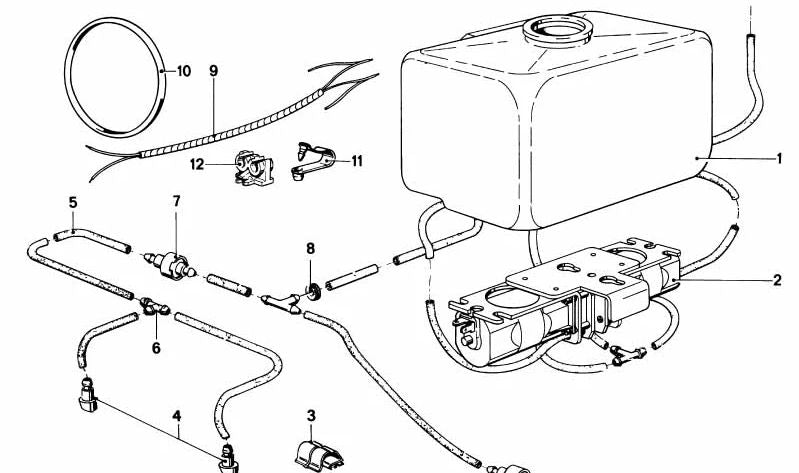 Depósito de Líquidos para BMW Serie 5 E12 (OEM 61661360874). Original BMW