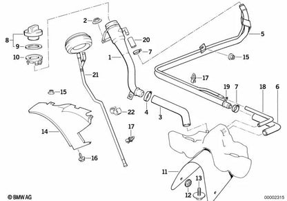 Tubo para BMW Serie 8 E31 (OEM 16111180899). Original BMW