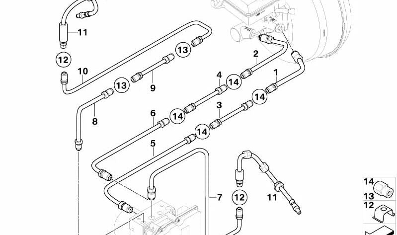 Tubería para BMW Serie 5 E60, E61 y Serie 6 E63, E64 (OEM 34326772470). Original BMW