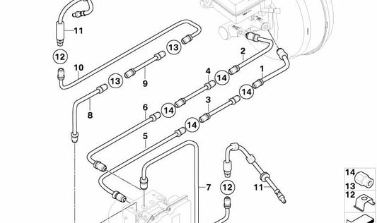 Pipe for BMW 5 Series E60, E61 and 6 Series E63, E64 (OEM 34326772470). Original BMW