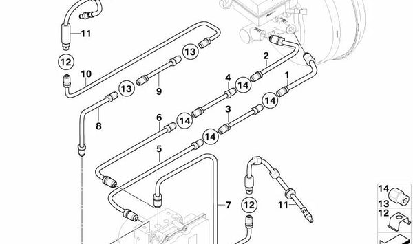 Tubería para BMW Serie 5 E60, E61 y Serie 6 E63, E64 (OEM 34326772470). Original BMW