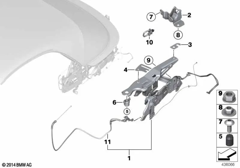 Distanciador para BMW E88, F23, F23N (OEM 54347182258). Original BMW