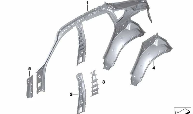 Refuerzo de pilar B interior izquierdo OEM 41009498777 para BMW G06, F96. Original BMW.