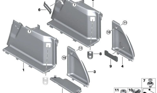 Rechter Kofferraumdeckel für BMW 5er G31, G31N (OEM 51477437734). Original BMW