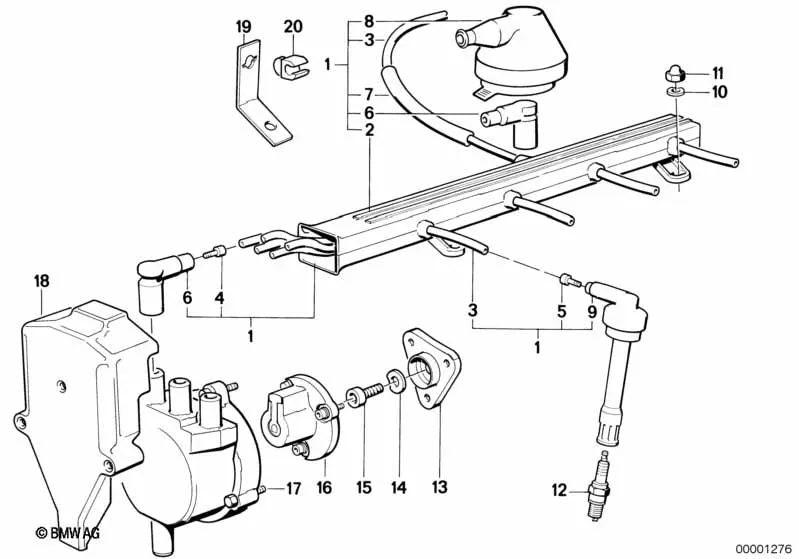 Tapa del distribuidor para BMW, modelos E30 (OEM 12111312160). Original BMW