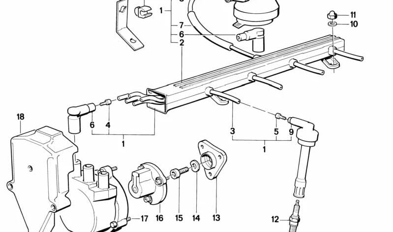 Tubo del cable de encendido para BMW Serie 3 E30 (OEM 12122455426). Original BMW